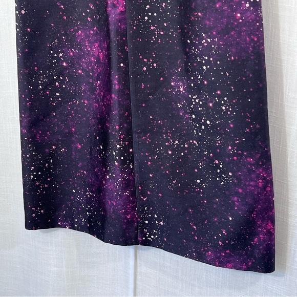 Club Monaco Black Ophelia Galaxy Space Print Silk Shift Dress Size 00 - Picture 9 of 16